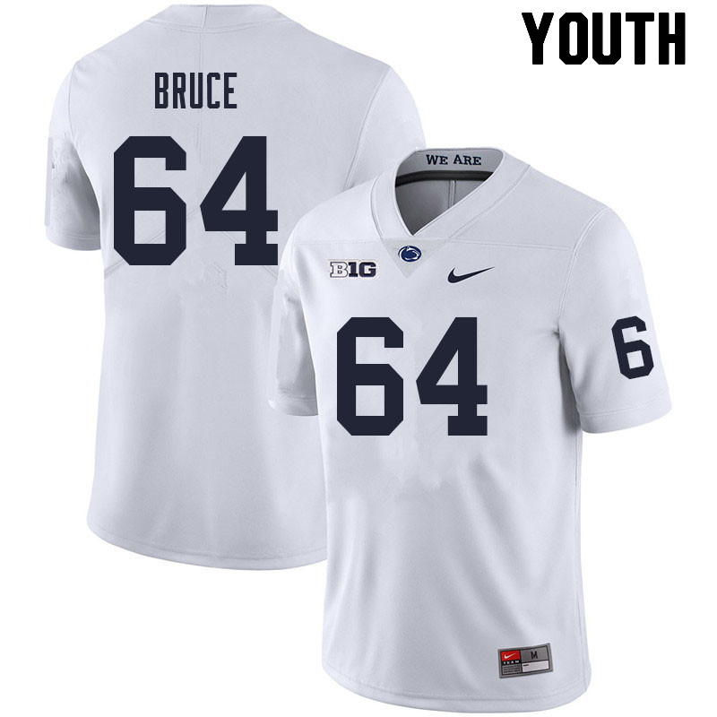 Youth #64 Nate Bruce Penn State Nittany Lions College Football Jerseys Sale-White